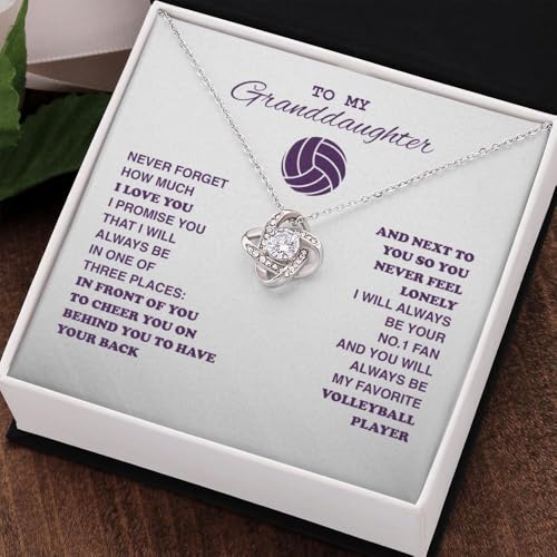 Athlete's Gift Shop To My Volleyball Granddaughter - Love Knot Necklace2