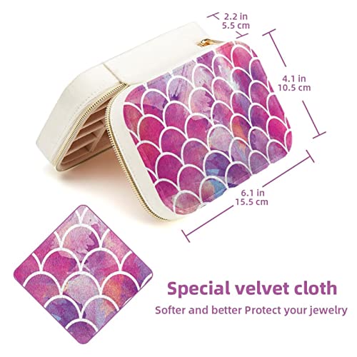 Boîte à bijoux nomade velours à motif écailles pour vos week-ends