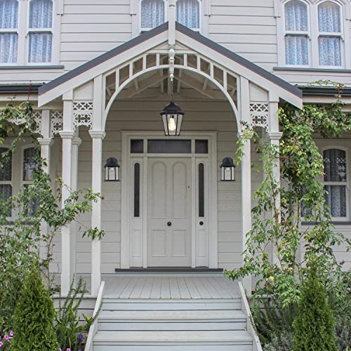 Alaislyc Outdoor Pendant Lights For Porch Black Hanging Outdoor Hanging Lights Adjustable Chain Light Fixture Hanging Lantern For Front Door Ceiling Entry #TOP5