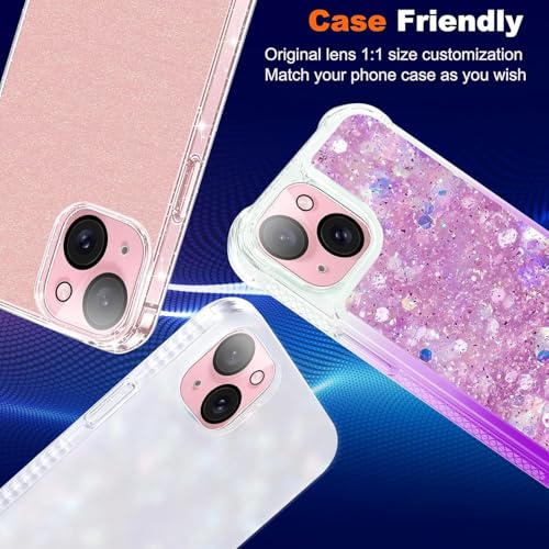 Image of Camera Lens Protector Compatible with iPhone 15 Plus (Pack of 3) | 9H Tempered Glass Camera Lens Guard | Scratch Resistant | HD Clear | Anti-Fingerprint | Easy Installation | Bubble Free