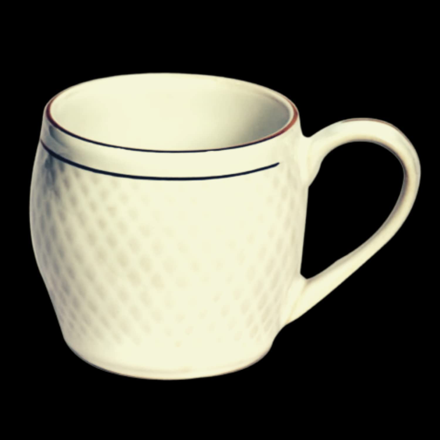 PV KITCHEN & HOMESBone Free Tea Cup Diamond Cut with Golden Line Set of 6 Multipurpose for Home Office Gifting (P5)