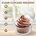 Slomg 100 Pack Plastic Cupcake Containers with Dome Lids, Disposable Individual Clear Cupcake Boxes Holders Carrier, Single to Go Cake Packaging Muffin Containers for Dessert Donut Salad Wedding Party