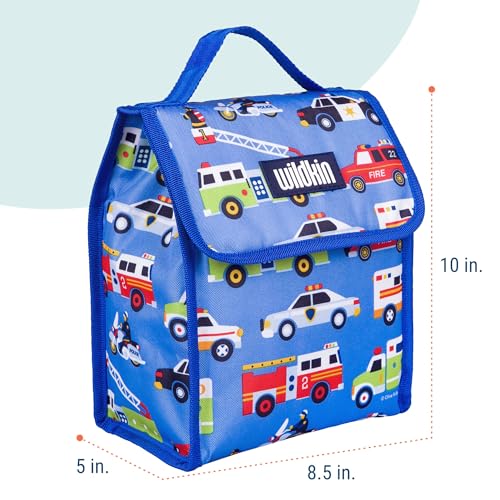 Image of Wildkin Kids Insulated Lunch Bag - Reusable, Ideal for Hot /Cold Snacks, School & Travel - Heroes