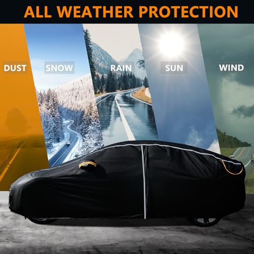 Image of Car Cover Waterproof All Weather,6 Layers Car Covers for Automobiles, Full Exterior Cover with Zipper, Outdoor SUV Car Cover Sun UV Rain Snow Wind Protection, Fit for 192 inch(192*74*74 inch)SUV
