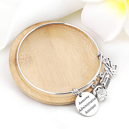 Image of bobauna Secretary Bracelet Awesome Administrative Assistant Appreciation Gift for Assistant Employee Office Worker