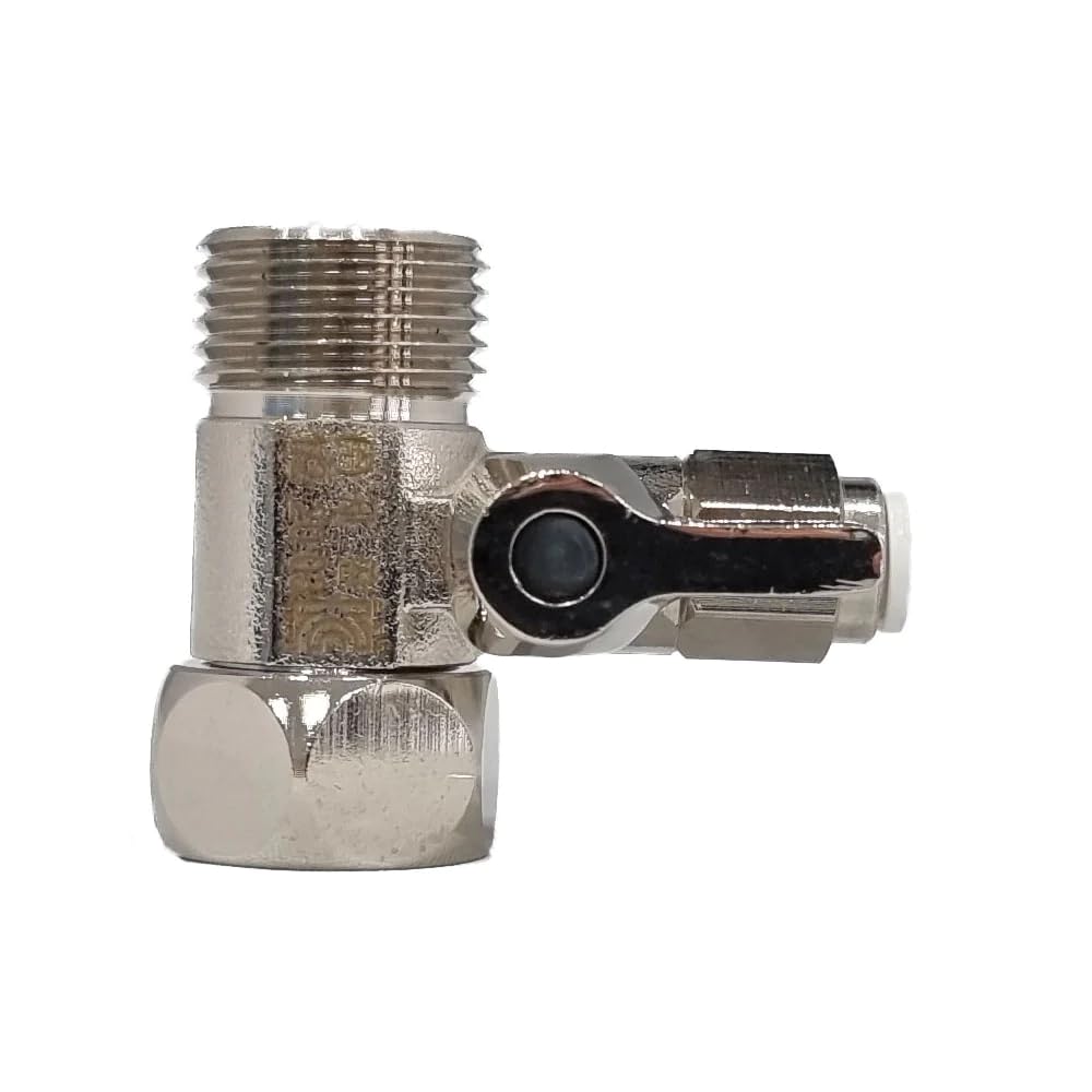 Hommix Men's 1/2" Feed In Valve & Fe - 1/4" Push Fit (Quick Connect) For Water Filter Systems, Reverse Osmosis (Ro) Systems, Fridge Filters Etc.