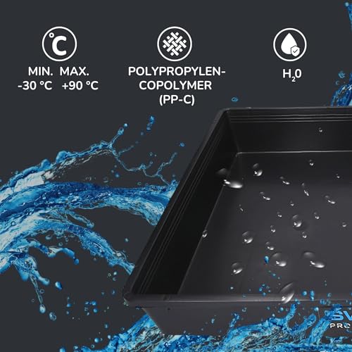 Foto von SW-Stahl 07376L Universal Auffangwanne rechteckig/Ölauffangwanne/Grillrost-Reinigung/Katzenklo/Gewächshauswanne / 18L Fassungsvermögen Kunststoff I Ölwanne Kunststoff