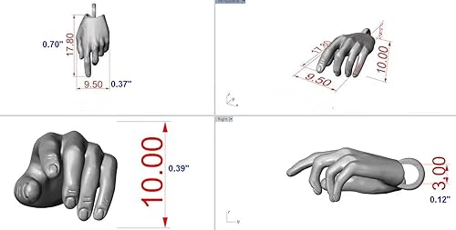 Miniatura 5 de VERAMEAT Collar de mano de Dios, latón dorado y plata de ley, collar inspirador, anatomía, fe
