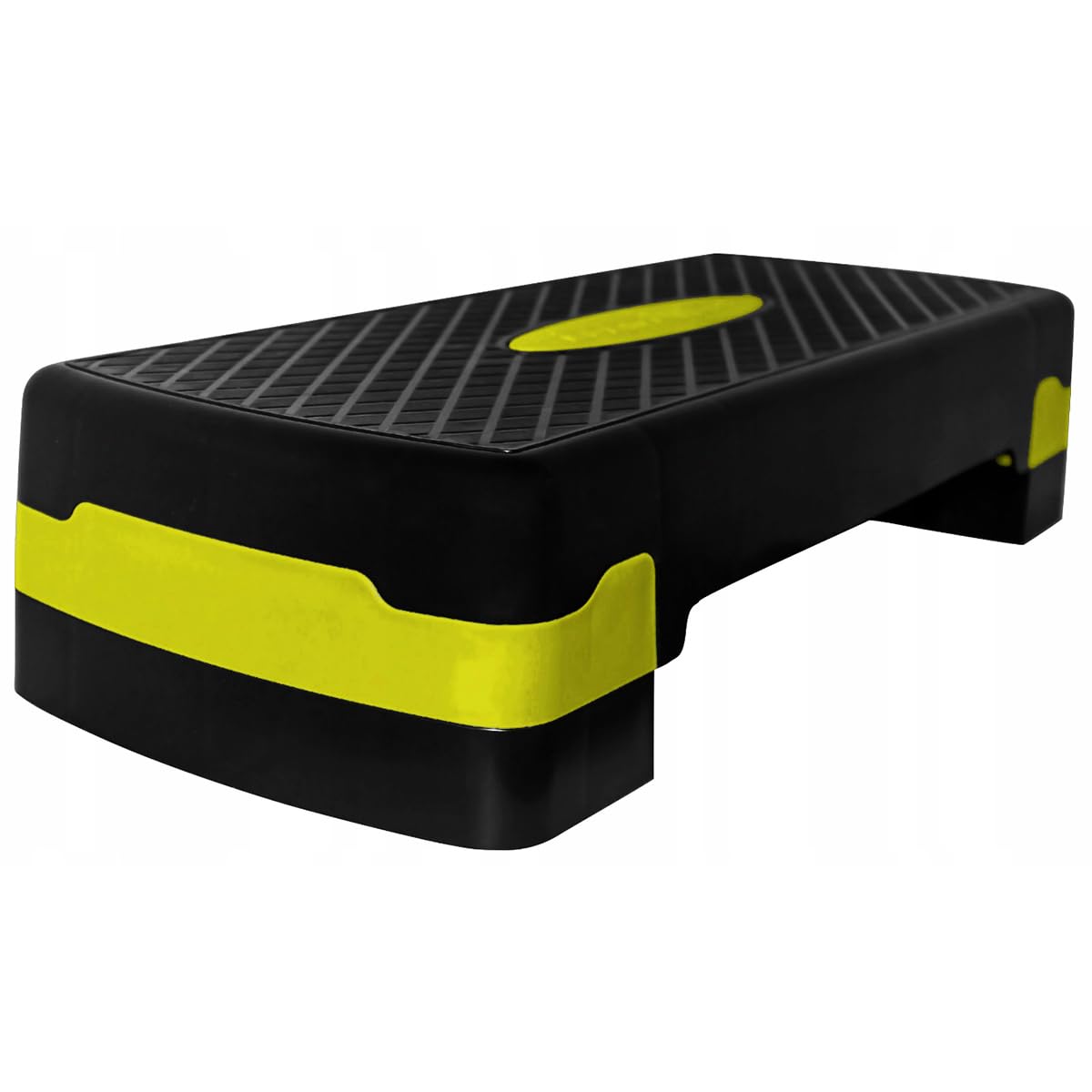 SportVida Steppbrett für Aerobic - Stepper für zuhause Training - Stepper Fitness - Fitnessgeräte für Fitnessstudio - Step Bench Höhenverstellbar - Viele Varianten (Gelb 2-Tritthöhen)