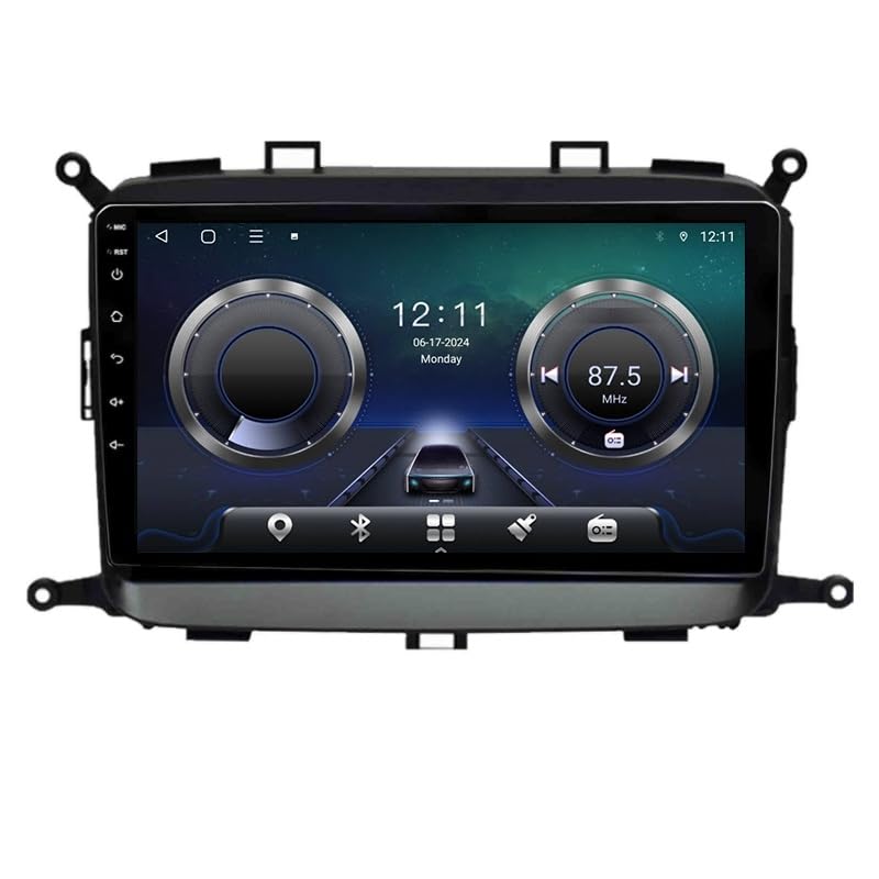 Android 15 9 Pulgadas Coche Radio De Coche GPS Navegación para Kia Carens 2012-2017 Pantalla Tactil para Coche Accesorios De Coche Conecta Y Reproduce(HM609 8 Core 4G+WiFi 6+128GB)
