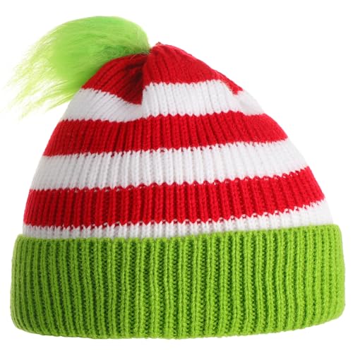 Image of Yaomiao Christmas Hat Red White Beanie Pom Pom Cuff Knit Beanies Xmas Winter Hat for Men Women Adult