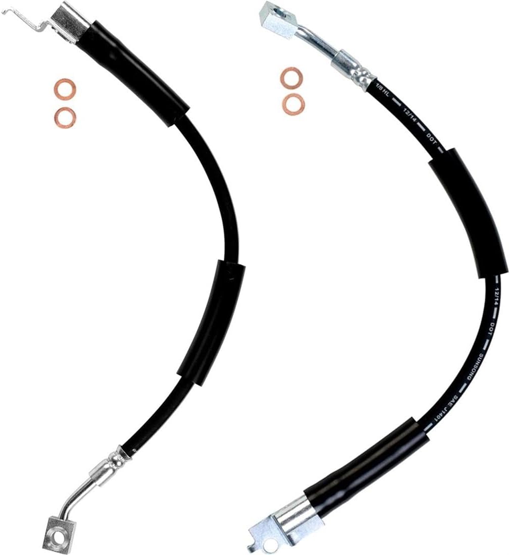 Front Right and Left Brake Hydraulic Hose - 2Pcs Brake Hose Replacement Brake Lines Hose Set ZGYWAutoParts for Jeep Wagoneer 4.0L 1990, for Jeep TJ 2.5L 1997-2002, for Jeep TJ 4.0L 1997-2006