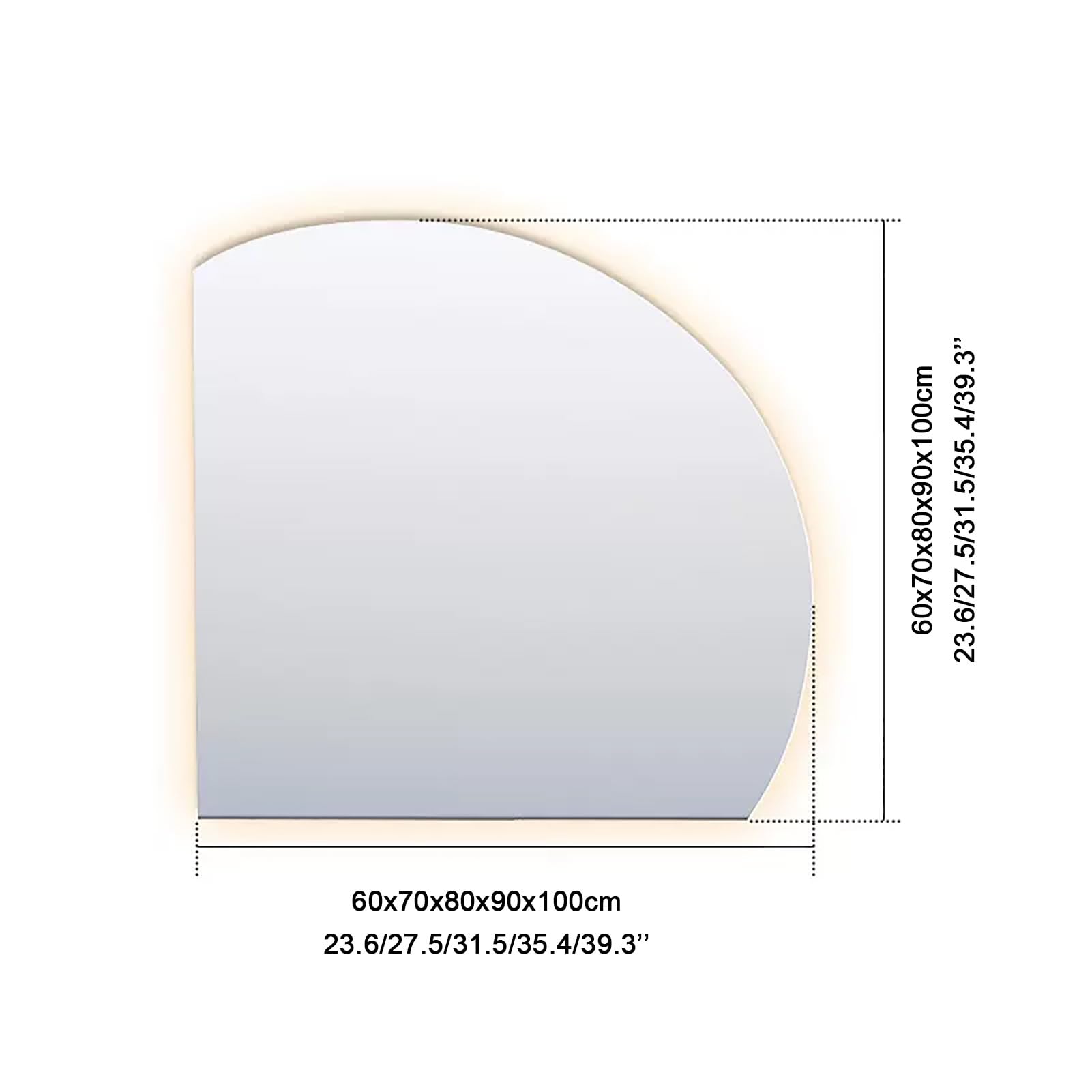 Beleuchteter Badezimmerspiegel zur Wandmontage, mit Anti-Beschlag-Funktion, Touch-Steuerung, Make-up-Duschspiegel, 3 Farben, dimmbar, wasserdicht, 60 cm