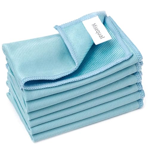 Misequal 6 Pcs Glass Cleaning Cloth for Window Eyeglass Mirrors Stainless Steel