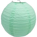  Tulipa redonda de papel para lámpara de boda, fiesta de cumpleaños, 35 cm, verde menta