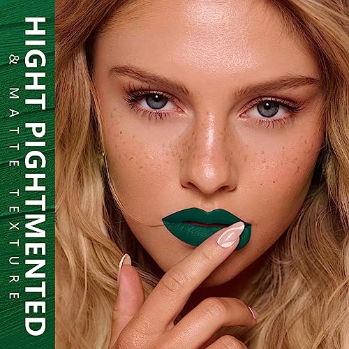 Image of MAKI YIKA Green Lipstick Matte Liquid for Women Long Lasting Lipsticks