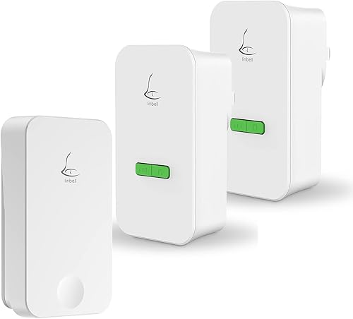 Timbre de puerta inalámbrico, sin batería, lo suficientemente fuerte, timbre inalámbrico inteligente para el hogar, apartamento, aula, oficina, un