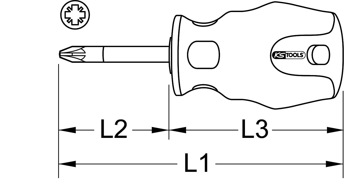 KS Tools 159.1143 Giravite ERGO+ p.viti a croce PZ forma corta PZ1