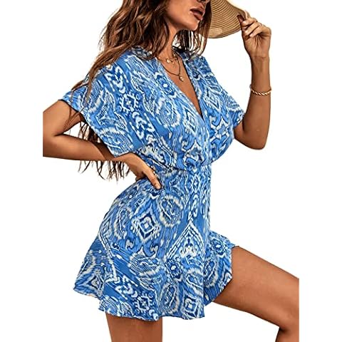 CUPSHE Vestido de mujer con cuello en V y volantes Cover