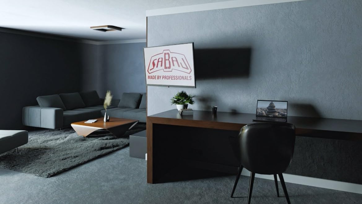 SABAJ M&D Soporte TV Pared Motorizado Eléctrico Giratorio 75 Pulgadas | Giro 180 grados a 2 grados por segundo, hasta 40 kg, VESA 100x100 a 600x400, inclinación manual 7 grados