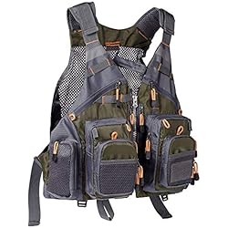 Pesca Ropa BASSDASH Chaleco de Pesca Ajustable para Hombres y Mujeres Chaleco de Pesca para Pesca con Mosca y Actividades al Aire Libre