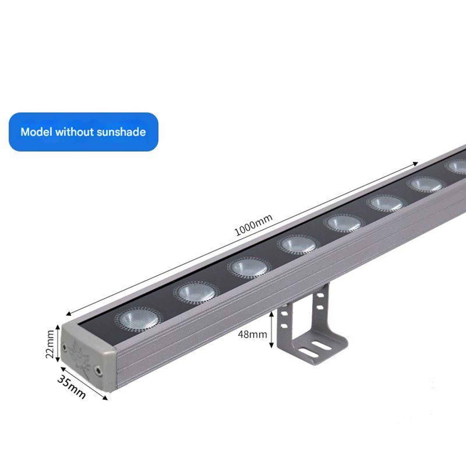 Spot LED Linéaire Rectangulaire Encastré pour Extérieur, Lampe De Jardin Enterrée, Étanche IP65, Éclairage De Couloir Et D'escalier(Warm White,AC220V(36W))