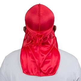 ForceWave Silky Durag for Men Wave Cap Satin Dorag for Men Women 360 Wave Red