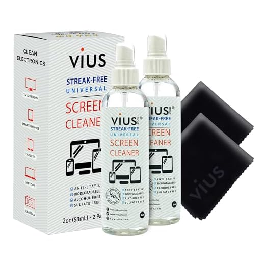 Screen Cleaner Kit – vius Premium Screen Cleaner Spray for LCD LED TVs, Laptops, Tablets, Monitors, Phones, and Other Electronic Screens - Gently Cleans Fingerprints, Dust, Oil (2oz Travel)