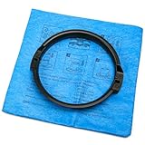 STANLEY Reusable Blue Cloth Filter with Clamp Ring 19-1500 for 5-6 Gallon Wet/Dry Vacuums, Filter Bag Compatible with STANLEY SL18143, SL18115, SL18115P, SL18116, SL18116P, SL18117