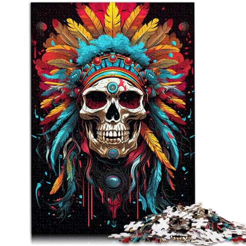 Puzzle de 1000 piezas para adultos con diseño de cráneo indio de 38x52cm