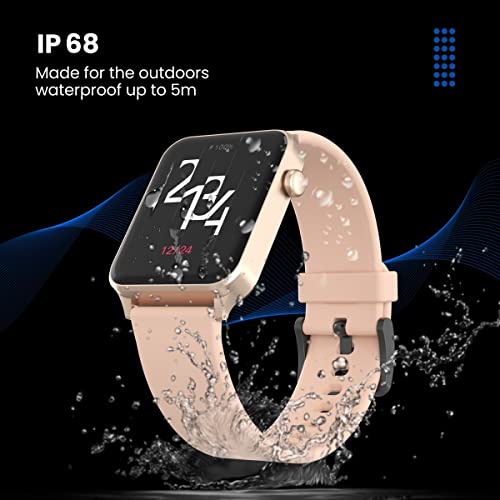 Image of Portronics Kronos Gamma Bluetooth Calling Smart Watch, 1.69inch HD Display, Dial Pad, SpO2, BP & HR Monitoring, Multiple Sports Mode, IP68 Water Resistant, Android /iOS Compatibility(Rose Gold)