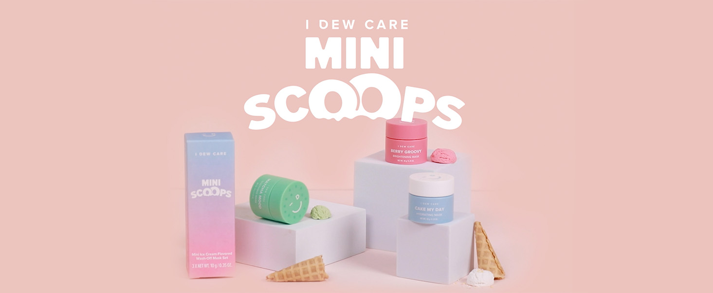 I DEW CARE Wash Off Face Mask Skincare Gift Set - Mini Scoops | Facial Masks, Matcha, Korean Skincare, Pore Cleansing Mask, Cruelty-Free, Travel Size, Mini Set, Stocking Stuffers, Teen Girl Gift Set