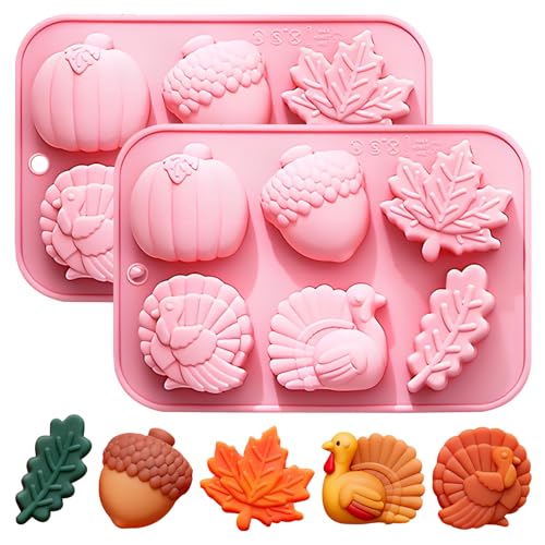 Thanksgiving Silicone Mold 2 Pack 6-Cavity Fall Shapes
