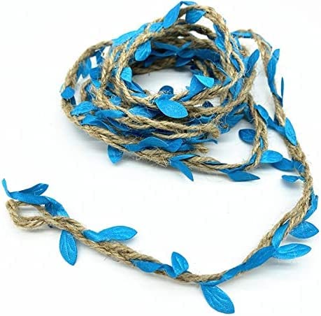Paaroots Pack of 2 Pc (3m Approx Each) Jute Leaf Ropes for Art and Craft Jute Strings for School Projects Craft Making and Decorations Twine Rope Burlap Ribbon DIY for Home Wedding Party Decor (Blue)-image-28