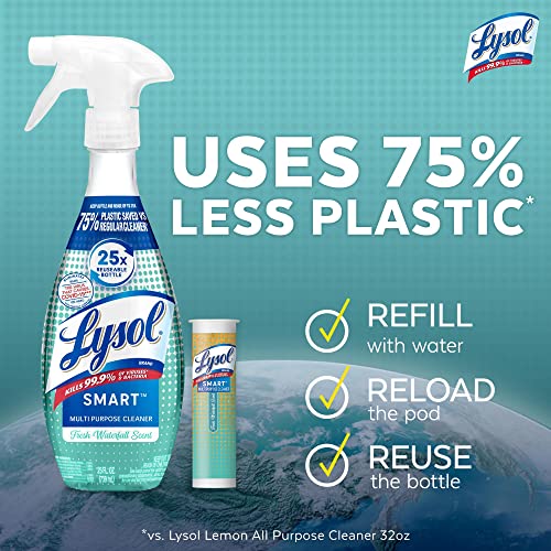 Lysol Smart Multi-Purpose Cleaner Kit, Clear, 5 Piece Set, Fresh Waterfall, 1 Count #TOP2