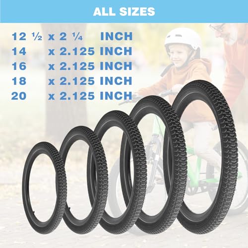 Bike Tires 12.5″/14″/16″/18″/20″x2.125″ for Kids Bike, 2PCS
