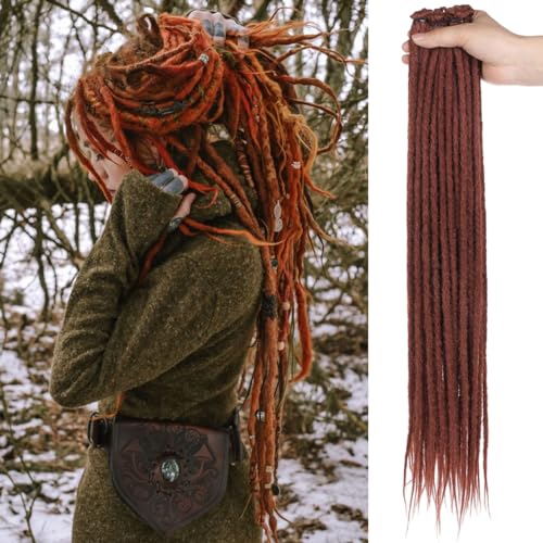 Leeven 24 Zoll Copper Red Dreadlock Extension 10...