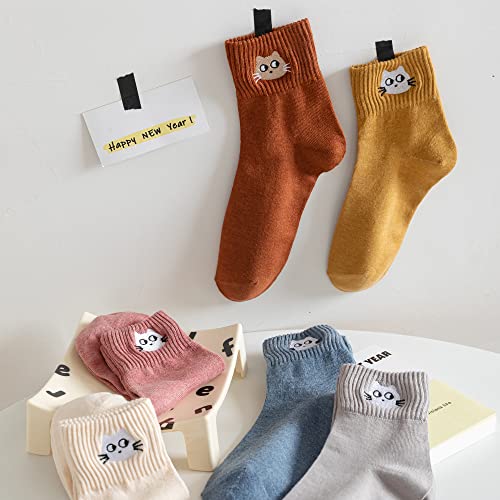 Digoon 5 Pairs Cat Socks Women,Animal Cute Socks For Women,Ankle Socks For Women,Funny Christmas Gifts For Cat Lovers (Black & White) #TOP5