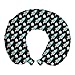ABAKUHAUS Cohetes Cojín de Viaje para Soporte de Cuello, Nave Espacial del Bosquejo del Doodle, Cómoda y Práctica Funda Removible Lavable, 30x30 cm, Turquesa Gris carbón