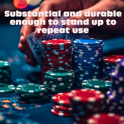 40 Stück Pokerkoffer, Pokerchips Zählchips aus Kunststoff, Poker Chip Set ohne Wert, Chips Pokerspiel und Partyzubehör für im Casinospiele, für Profis und Anfänger im Turnier Poker(4 Farben) – Bild 5