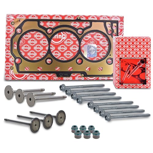BESTPRICE Junta de culata + tornillos de culata + juego de válvulas Compatible con SKODA FABIA 1 (6Y2, 6Y5, 6Y3); VW FOX hatchback (5Z1, 5Z3, 5Z4), POLO (9N_, 9A_)
