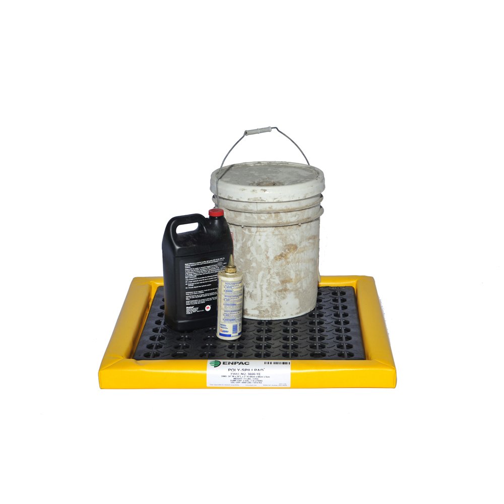 Poly Spill Pad with Grate, 2 Gallon Spill Capacity, 2' Length x 2' Width x 2" Height