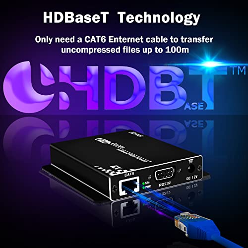 Extensor HDMI HDBasT JCHICI de 100 m para transmisión de vídeo UHD 4K sobre cable Cat6 4