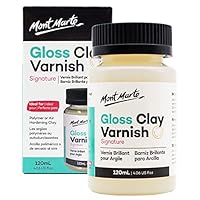 Mont Marte Glanzlack für Modelliermasse – 120ml – Firnis für Polymer Clay und lufthärtenden Ton – Farbloser Varnish mit schimmerndem Effekt für Töpferei