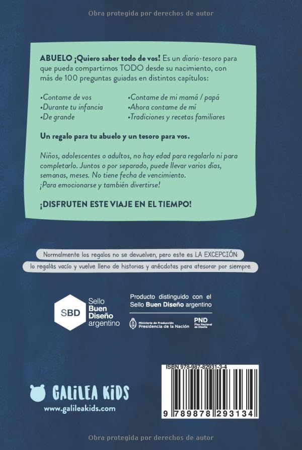 Diario Abuelo, !Quiero saber todo de vos! (Spanish Edition) - Image 2
