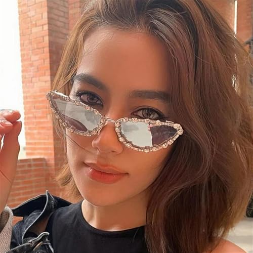 Cat Eye Sunglasses Women Crystal Sun Glasses for Men Shades Female UV4002