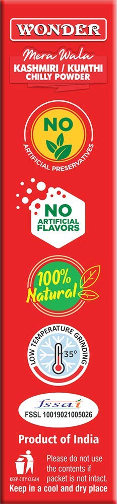 WONDER Mera Wala Kumthi Kashmiri Chilli Powder/ Lal Mirch Powder/For Delicious & Flavourful Cooking/No Artificial Flavour Added/No Preservatives Added -100 Gm 2