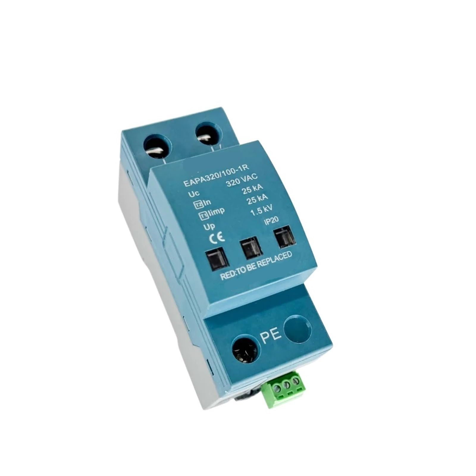 1P Surge Protector 100KA Scaricatore di sovratensioni T1 T2 Protezione da sovratensioni AC SPD 220V 230V 320V 385V 440V Installazione su guida DIN