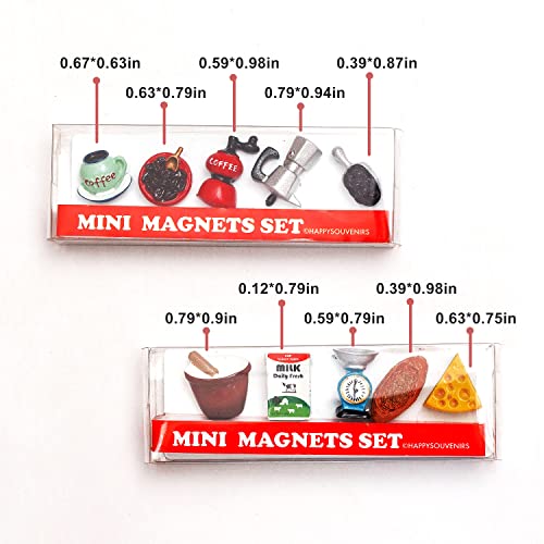 10-Pack Cute Mini Fridge Magnets 3D Resin Magnet Refrigerator Stickers Milk Say Bread Sandwich Coffee Cup Coffee Machine For Refrigerators, Whiteboards, Maps And Other Magnetic Items #TOP4