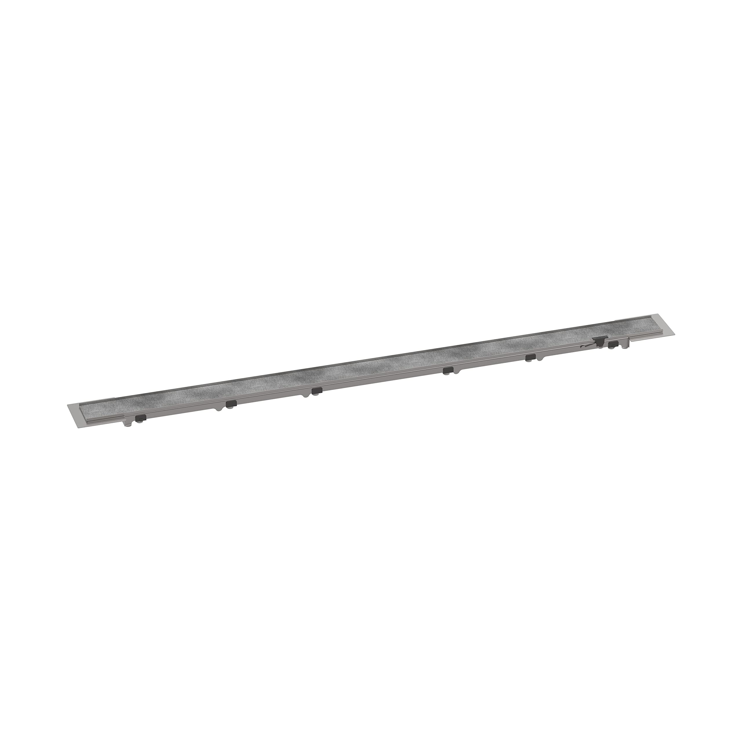 hansgrohe RainDrain Rock Linear Shower Drain for 39 3/8" Rough with Height Adjustable Frame in Nature Stone, Stainless Steel Rectangle Shower Floor Drain